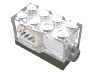 Electric Sound Brick 2 x 4 x 2 with Trans-Clear Top and Klaxon Alarm Sound [8634]