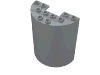 Cylinder Half 3 x 6 x 6 with 1 x 2 Cutout