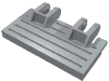 Hinge Train Gate 2 x 4 Locking Dual 2 Fingers without Rear Reinforcements