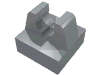 Tile, Modified 1 x 1 with Clip with Rounded Tips and Center Cut