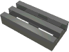 Набор LEGO Tile Special 1 x 2 Grille without Bottom Groove, Темный сине-серый