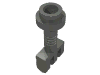 Набор LEGO Hinge Bar with 3 Fingers and End Stud (Control Lever), Темный сине-серый