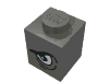Набор LEGO Brick  1 x  1 with Angry Eye Right/Sad Eye Left Print, Темный сине-серый