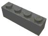 Набор LEGO Brick 1 x 4 without Bottom Tubes, Темный сине-серый