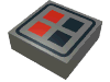 Набор LEGO Tile 1 x 1 with Red and Black Buttons Print, Темный сине-серый