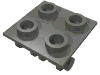 Набор LEGO Hinge Brick 2 x 2 Top Plate Thin, Темный сине-серый