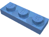 Набор LEGO Plate 1 x 3, Medium Blue