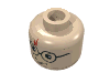 Набор LEGO Minifig Head with Eyeglasses and Lightning Scar Print [Blocked Open Stud], Light Flesh