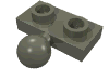 Набор LEGO Plate Special 1 x 2 with 5.9mm Centre Side Ball, Темно-серый