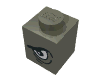 Набор LEGO Brick  1 x  1 with Angry Eye Right/Sad Eye Left Print, Темно-серый