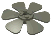 Набор LEGO Propeller 6 Blade Fan 8 x 8, Темно-серый