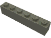 Набор LEGO Brick 1 x 6 without Bottom Tubes, Темно-серый