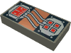 Набор LEGO Tile 1 x 2 with Copper and White Circuitry, Red Rectangle and 4 Squares Print, Темно-серый