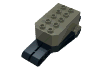 Набор LEGO Pullback Motor 9 x 4 x 2 1/3 with Black Base, White Axle Holes, No Studs on Front Top Surface, Темно-серый