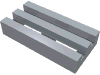 Набор LEGO Tile Special 1 x 2 Grille [Undetermined Type], Серебристый металлик