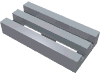 Набор LEGO Tile Special 1 x 2 Grille with Bottom Groove, Серебристый металлик