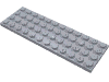 Набор LEGO Plate 4 x 12, Серебристый металлик