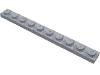 Набор LEGO Plate 1 x 10, Серебристый металлик