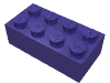 Набор LEGO Brick 2 x 4, Темно-фиолетовый