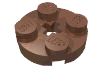 Набор LEGO Plate Round 2 x 2 with Axle Hole Type 1 (+ Opening), Dark Flesh