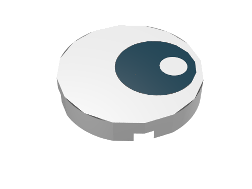 Набор LEGO Tile 2 x 2 Round with Offset Black Eye Print, Белый