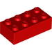 Набор LEGO Brick 2 x 4 with Gold Holly and '18' Print, Красный