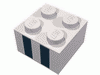 Brick 2 x 2 with Two Black Rectangles Print [Orange]