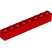 Набор LEGO Brick 1 x 8 with Fire Logo Badge and White Diagonal Stripes Print, Красный