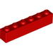 Набор LEGO Brick 1 x 6 with Red 3 and Black Stripes Print, Красный