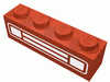 Набор LEGO Brick 1 x 4 with Chrome Car Grill Print [Embossed], Желтый