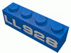 Набор LEGO Brick 1 x 4 with White 'LL928' Print, Голубой