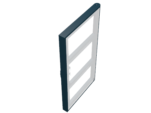 Набор LEGO Door 1 x 4 x 6 with 3 Panes with Trans-Light Blue Glass, Черный