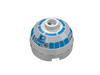 Набор LEGO Brick Round 2 x 2 Dome Top with Silver and Blue Print (R2-D2) [without Bottom Axle Holder], Белый