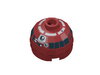 Набор LEGO Brick Round 2 x 2 Dome Top with Silver and Black Print (R4-P17), Темно-красный