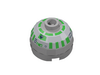 Brick Round 2 x 2 Dome Top with Green Print (R3-D5)