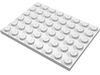 Набор LEGO Plate 6 x 8 with Waffle Bottom with Red Line on 1 Short Edge Print, Белый