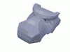 Набор LEGO Dinosaur Head Tyrannosaurus Rex, Jaw Top, Set 1371 Print - Dark Orange and Light Gray Scales, Темно-серый