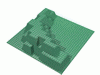 Набор LEGO Baseplate Raised 32 x 32 Foothill with Tan Dirt Print [4291], Зеленый
