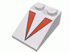 Набор LEGO Slope Brick 33  3 x  2 with Red V Print, Белый