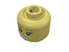 Набор LEGO Minifig Head Female with Peach Lips, Open Mouth Smile, Brown Eyebrows Print [Hollow Stud], Желтый