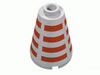 Набор LEGO Cone 2 x 2 x 2 with Horizontal Red Stripes Print [Completely Open Stud], Белый