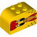 Brick 2 x 4 x 2 Double Curved Top with Chicken Face Print