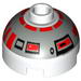 Brick Round 2 x 2 Dome Top with Silver and Red Print (R5-D4)