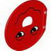 Duplo Ball Tube Exit Door with Half-Closed Eyes and Wavy Mouth Print