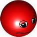 Duplo Ball for Ball Tube with Wavy Smile and Black and White Eyes with Eyelids Print