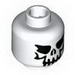 Minifig Head with Evil Skeleton Skull Print [Blocked Open Stud]