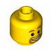 Minifig Head with Orange Beard around Mouth, White Smile, White Pupils Print [Blocked Open Stud]