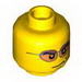 Minifig Head Glasses with Orange Sunglasses and Smirk Print [Hollow Stud]