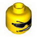 Minifig Head Glasses with Sunglasses, Arched Eyebrows, Open Mouth, and Headset Print [Blocked Open Stud]