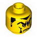 Minifig Head Male Sideburns with White Stripes, Frown and Facial Hair, White Pupils Print (Vladek) [Blocked Open Stud]